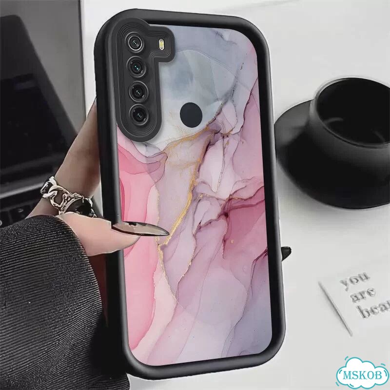 Розовый мраморный чехол Redmi Note 7 фото 3