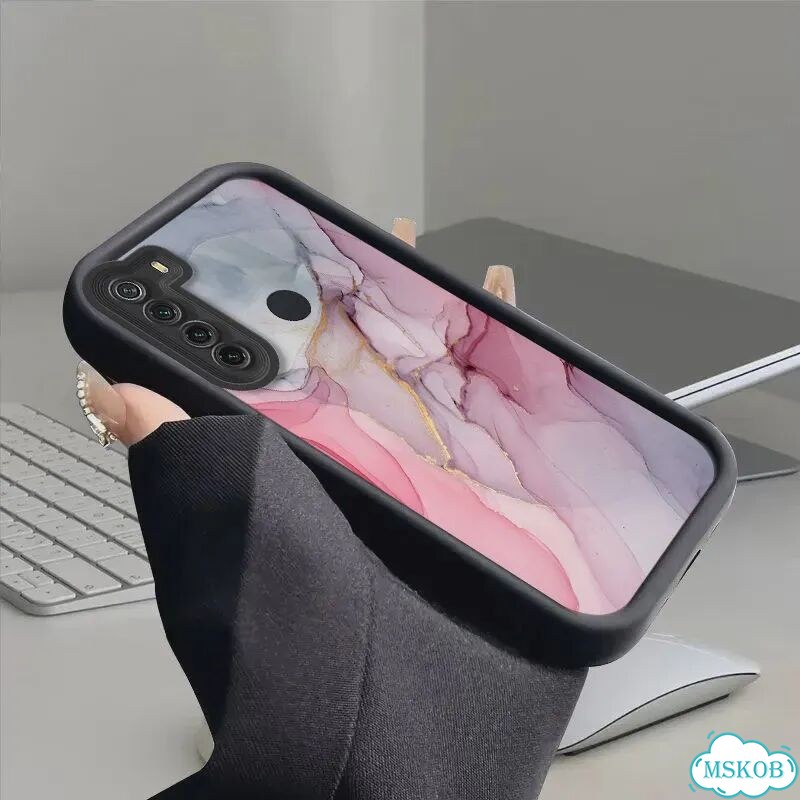 Розовый мраморный чехол Redmi Note 7 фото 4