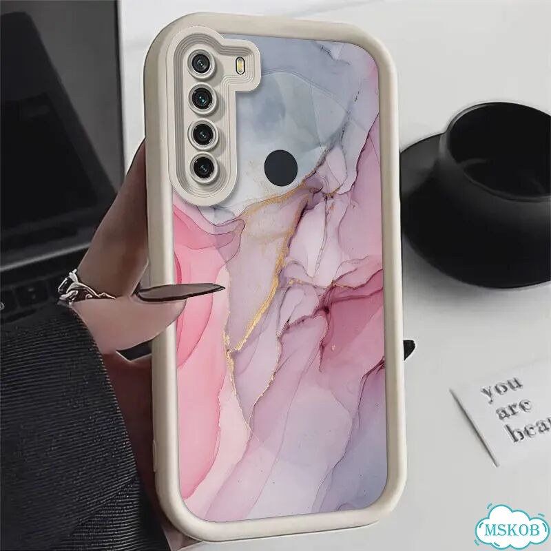 Розовый мраморный чехол Redmi Note 7 фото 7
