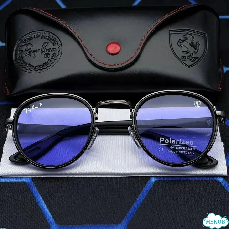 Очки Ray-Ban Ferrari круглые синие UV400 фото 2
