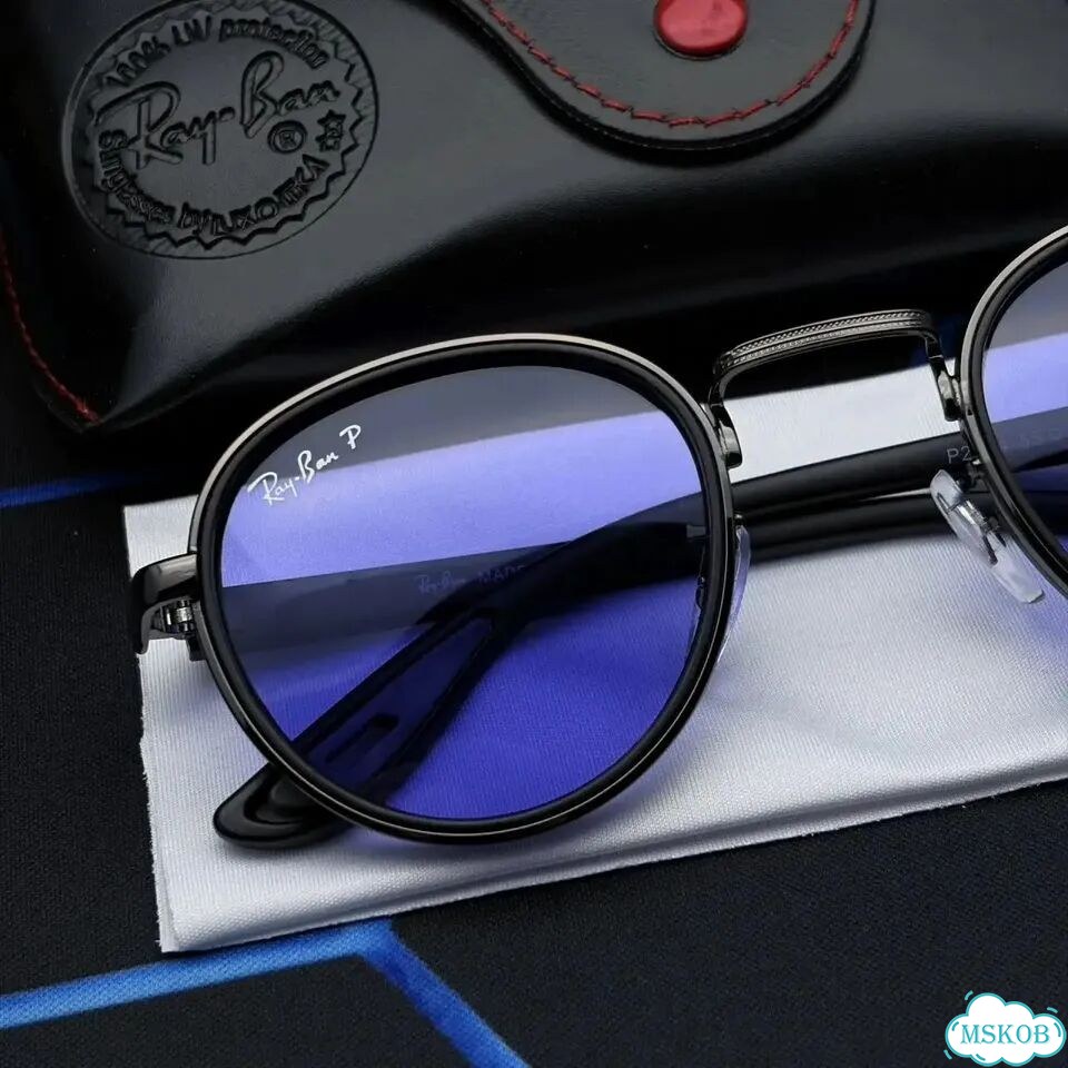 Очки Ray-Ban Ferrari круглые синие UV400 фото 3