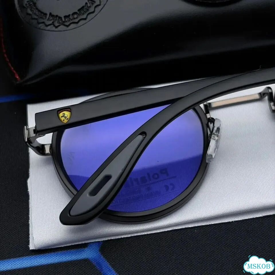 Очки Ray-Ban Ferrari круглые синие UV400 фото 5