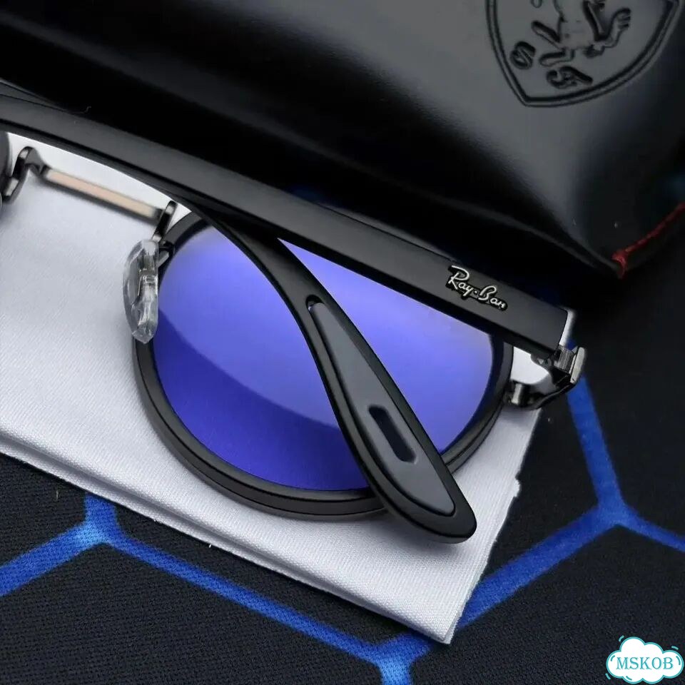 Очки Ray-Ban Ferrari круглые синие UV400 фото 6