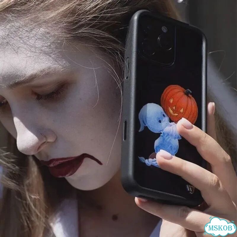 Чехол для телефона Wildflower Ins Little Ghost для iPhone 17, 12, 13, 14, 15, For iPhone 14Pro Max фото 4