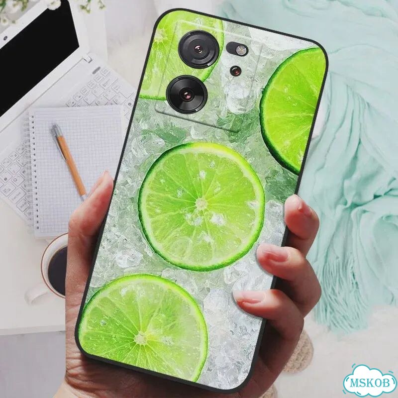 Чехол для Xiaomi 13T Pro с лаймом на льду, силикон фото 1