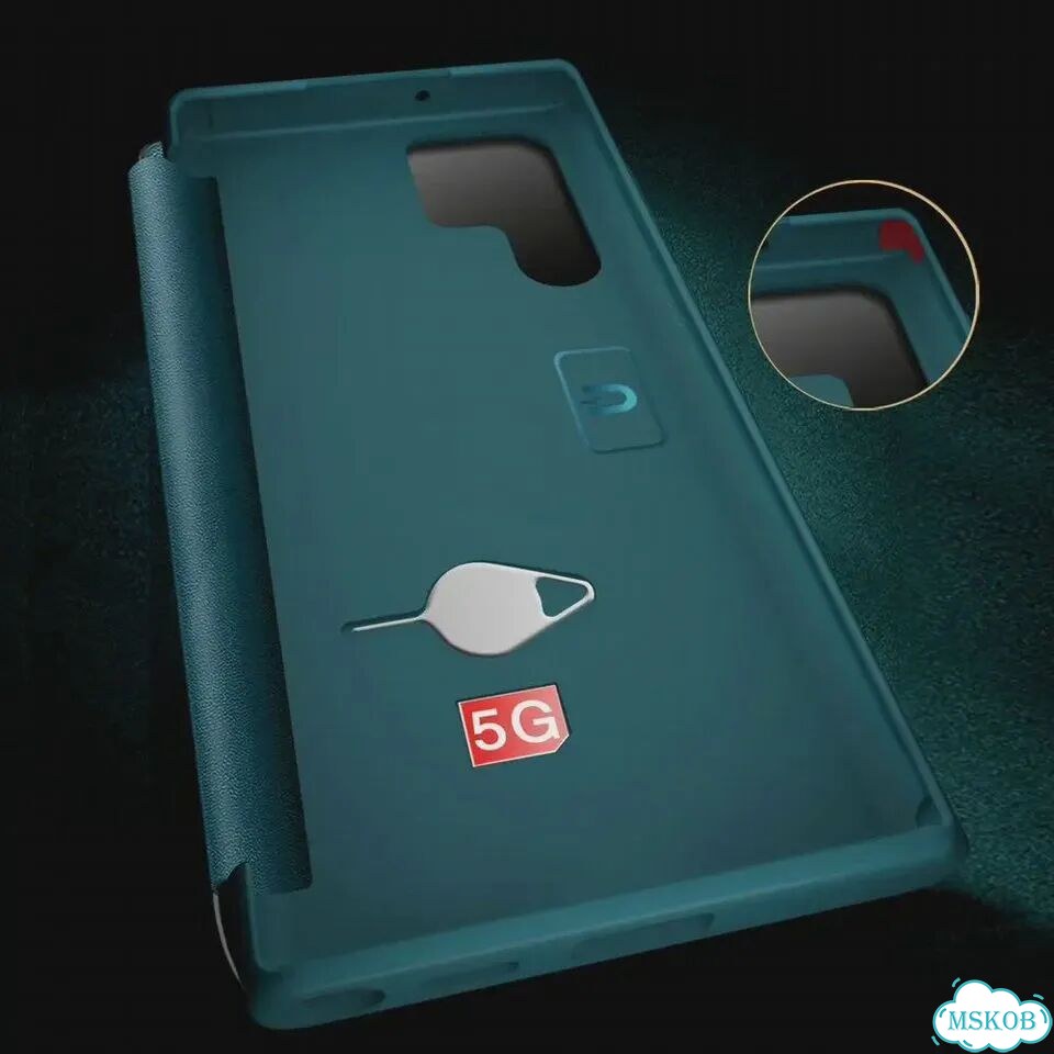 Фиолетовый кожаный чехол-книжка для Samsung Galaxy S23 Ultra фото 6