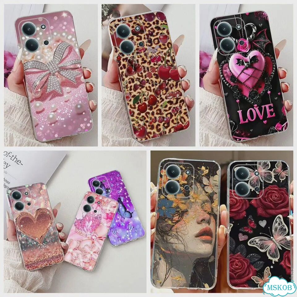 Чехол для Xiaomi Poco C85 с бабочкой, TPU-863 фото 2