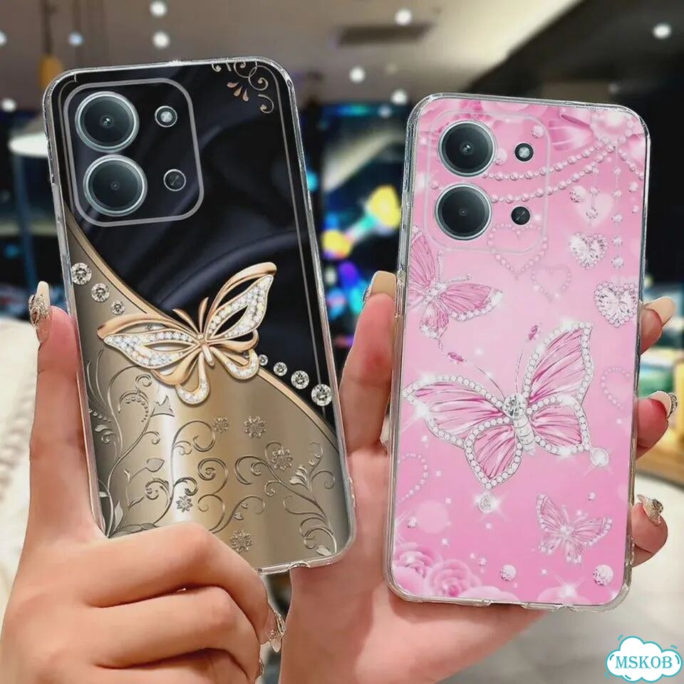 Чехол для Xiaomi Poco C85 с бабочкой, TPU-863 фото 3