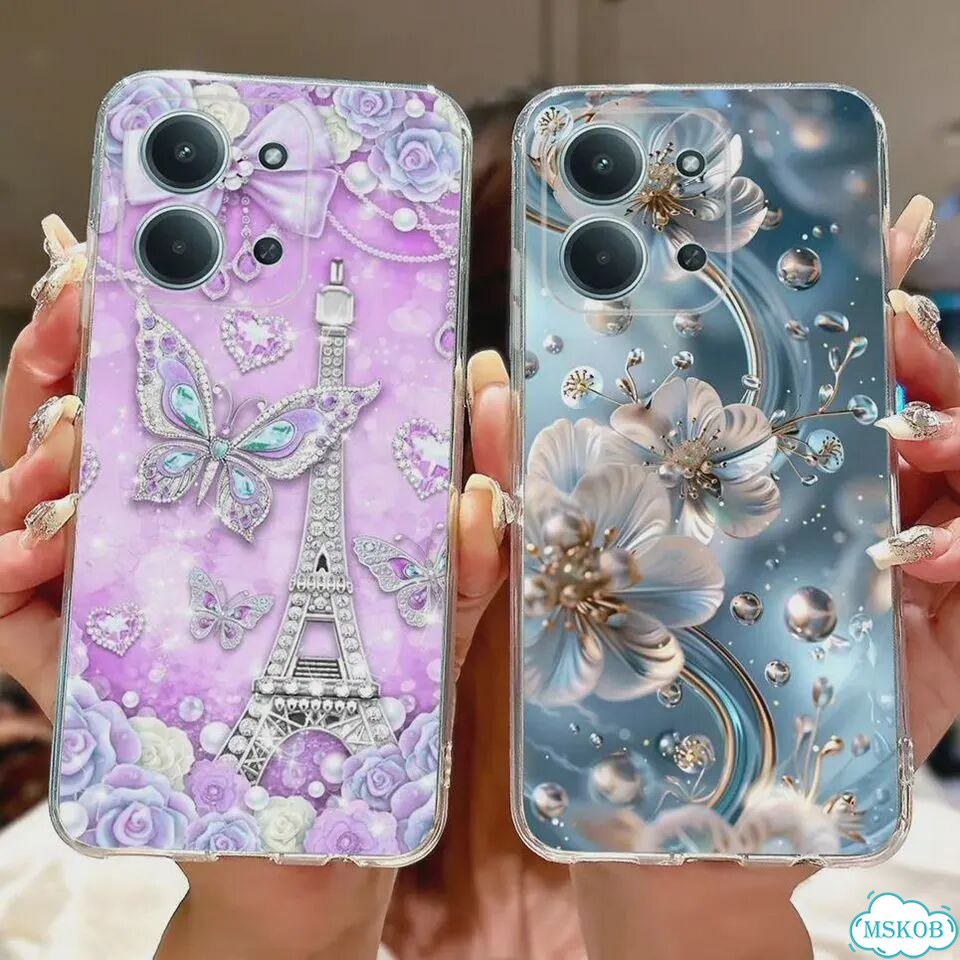 Чехол для Xiaomi Poco C85 с бабочкой, TPU-863 фото 5