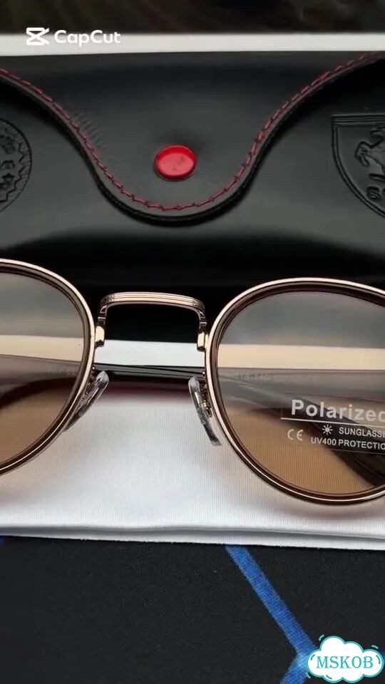 Очки Ray-Ban Ferrari круглые коричневые UV400 фото 1
