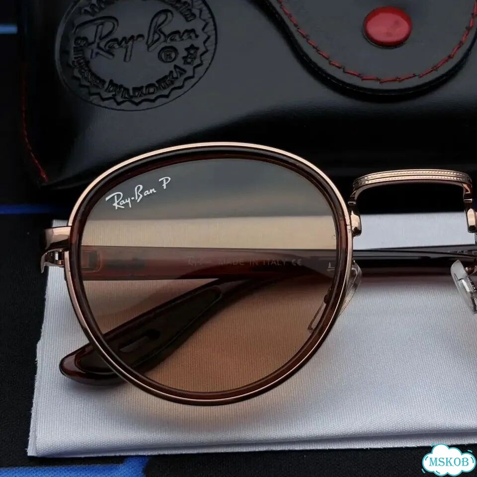 Очки Ray-Ban Ferrari круглые коричневые UV400 фото 3