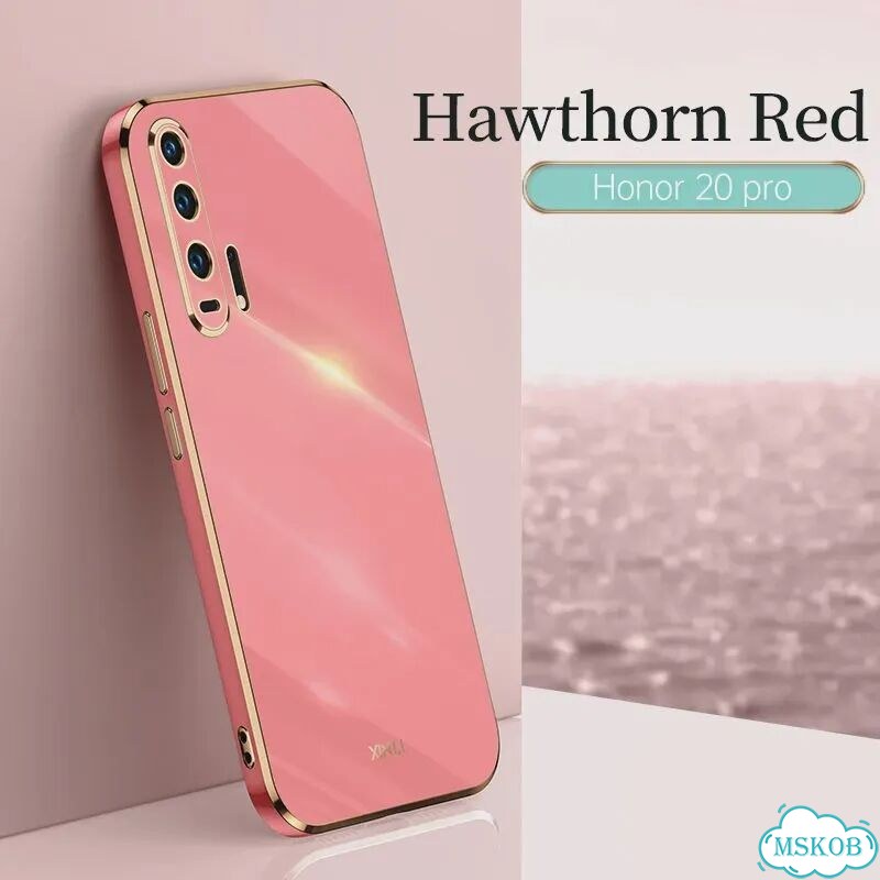 Для Honor 20 Pro Чехол Honor 20Pro Phone Чехол YAL-AL10 Back Cover Luxury Square Розовый, 6D Red фото 1