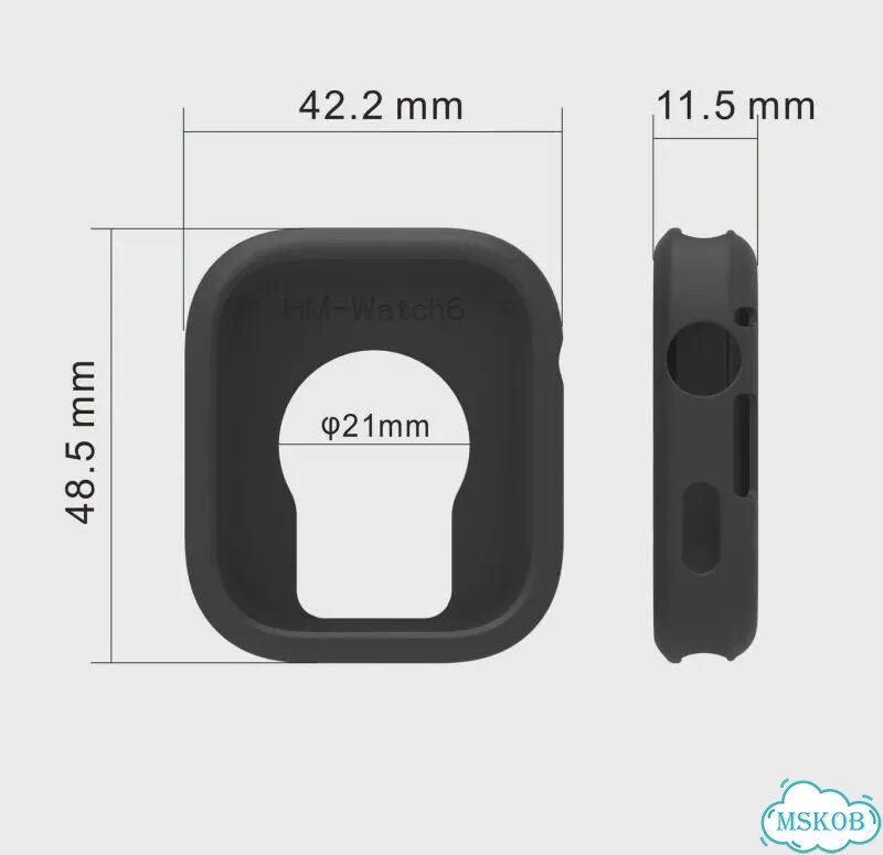 Черный силиконовый чехол для Apple Watch 6 фото 6