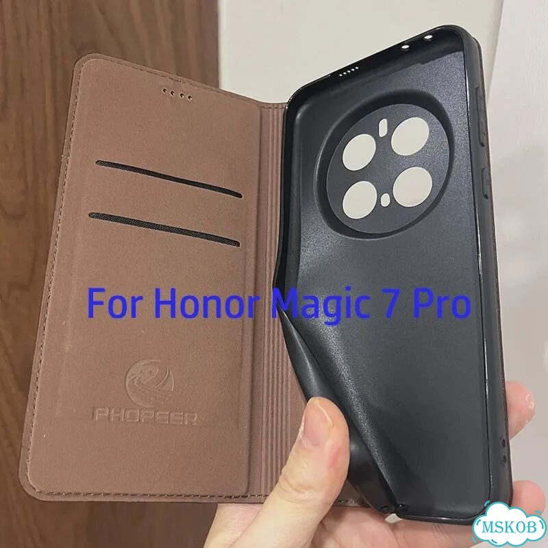 Кожаный чехол для Huawei Honor Magic 8 Pro Air, Dark Grey фото 3