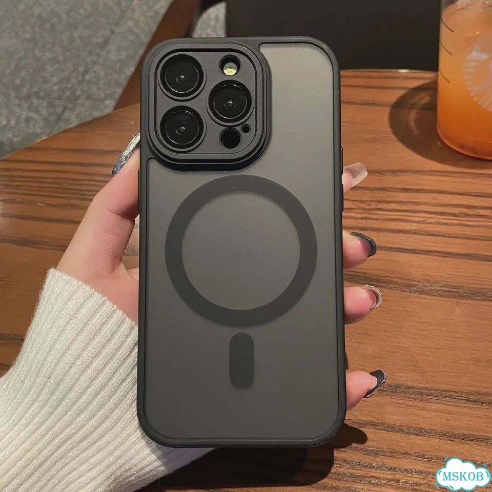Матовый чехол Magsafe для iPhone 15 Pro Max, серый фото 1