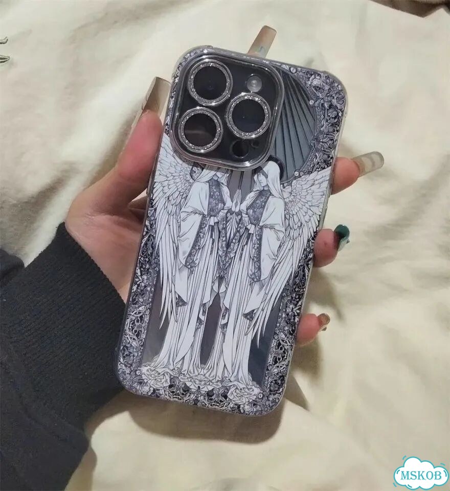 Роскошный чехол с серебряным покрытием Купидона, розового ангела для iPhone 16, 2, For iPhone 12 Pro фото 3