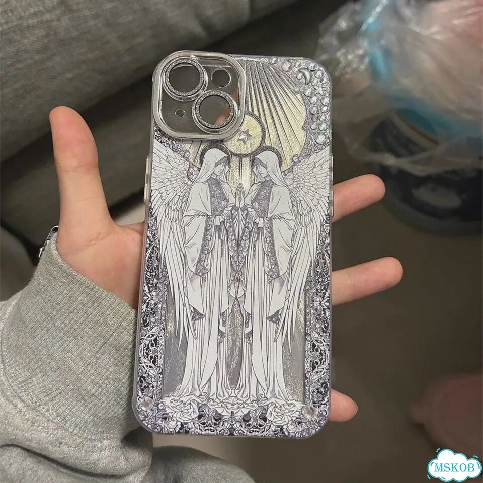 Роскошный чехол с серебряным покрытием Купидона, розового ангела для iPhone 16, 2, For iPhone 12 Pro фото 5