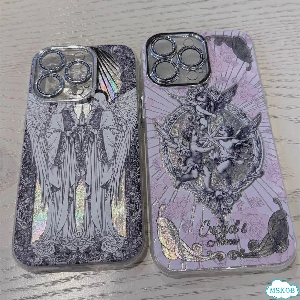 Роскошный чехол с серебряным покрытием Купидона, розового ангела для iPhone 16, 2, For iPhone 12 Pro фото 6