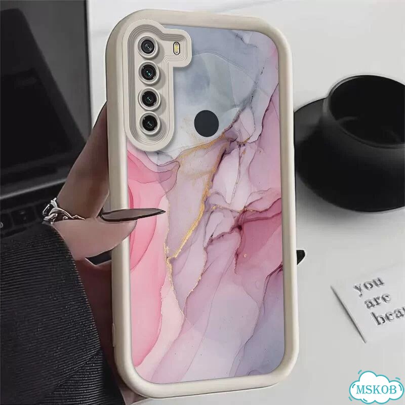 Черный силиконовый чехол Redmi Note 8 Pro мрамор фото 7