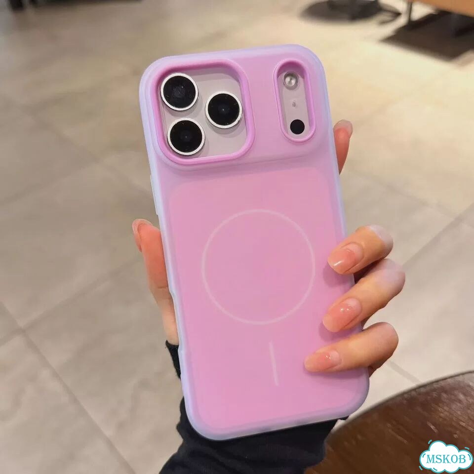 Роскошный магнитный чехол для телефона Candy Jelly Color для айфон 14 про, Розовый, фиолетовый фото 1