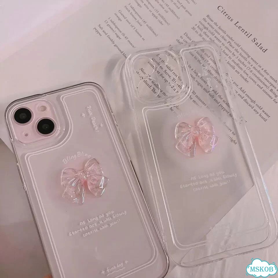 Прозрачный чехол с бантом для iPhone 15 Pro Max фото 3