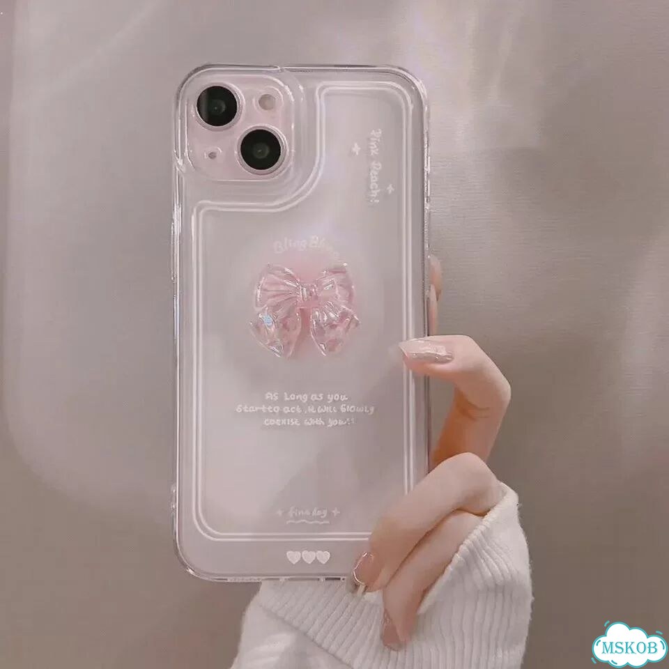 Прозрачный чехол с бантом для iPhone 15 Pro Max фото 4