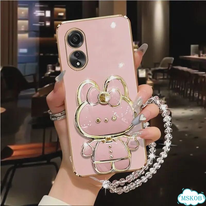 Розовый чехол Oppo A96 с Hello Kitty и ремешком фото 1