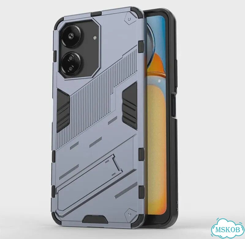 Для Xiaomi Redmi 13C Чехол Redmi 13C Capas Armor Телефон Бампер Задняя подставка Серый, серый фото 1