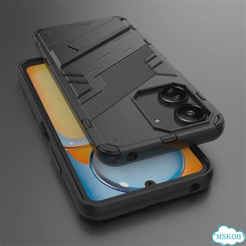 Для Xiaomi Redmi 13C Чехол Redmi 13C Capas Armor Телефон Бампер Задняя подставка Серый, серый фото 2