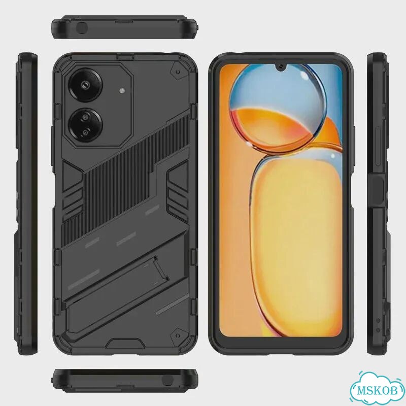 Для Xiaomi Redmi 13C Чехол Redmi 13C Capas Armor Телефон Бампер Задняя подставка Серый, серый фото 7