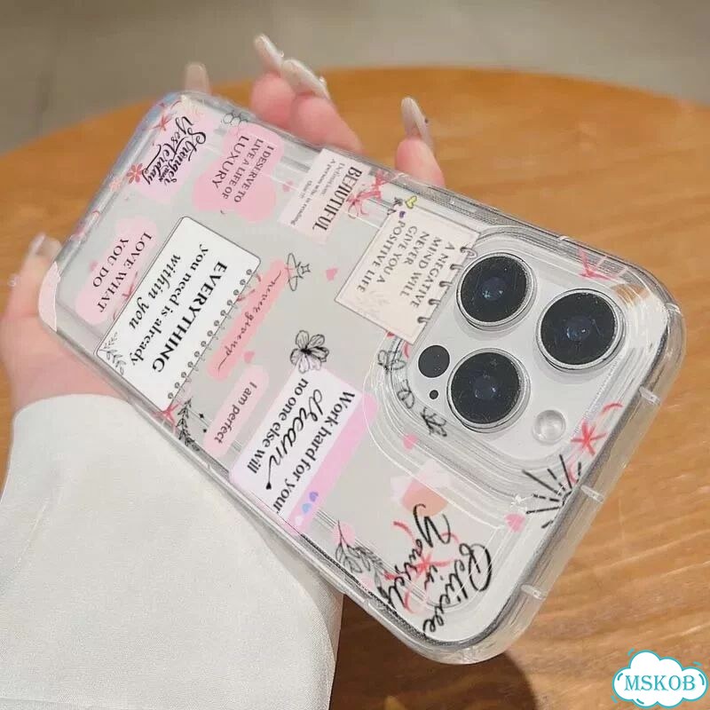 Простой утолщенный чехол для телефона с рисунком слогана для iPhone 16E 16 15 14 For iPhone 11 Pro фото 3