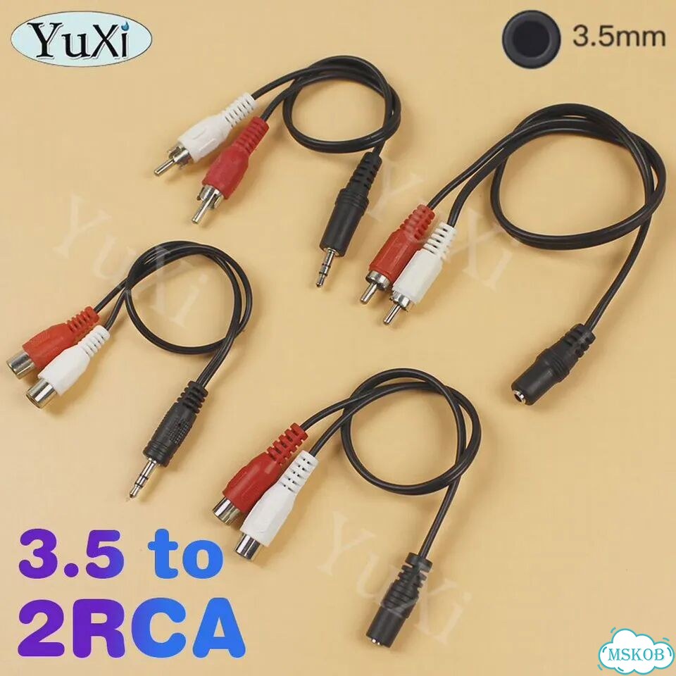 3.5 мм Aux на 2 RCA кабель, 41-43 см фото 2