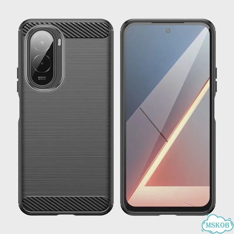 Черный противоударный чехол для Xiaomi Poco M7 фото 3