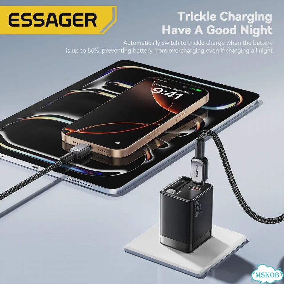 Кабель Essager типа C к типу C для iPhone 16 Huawei Xiaomi Samsung Macbook iPad PD 100 Вт, светодиод фото 7