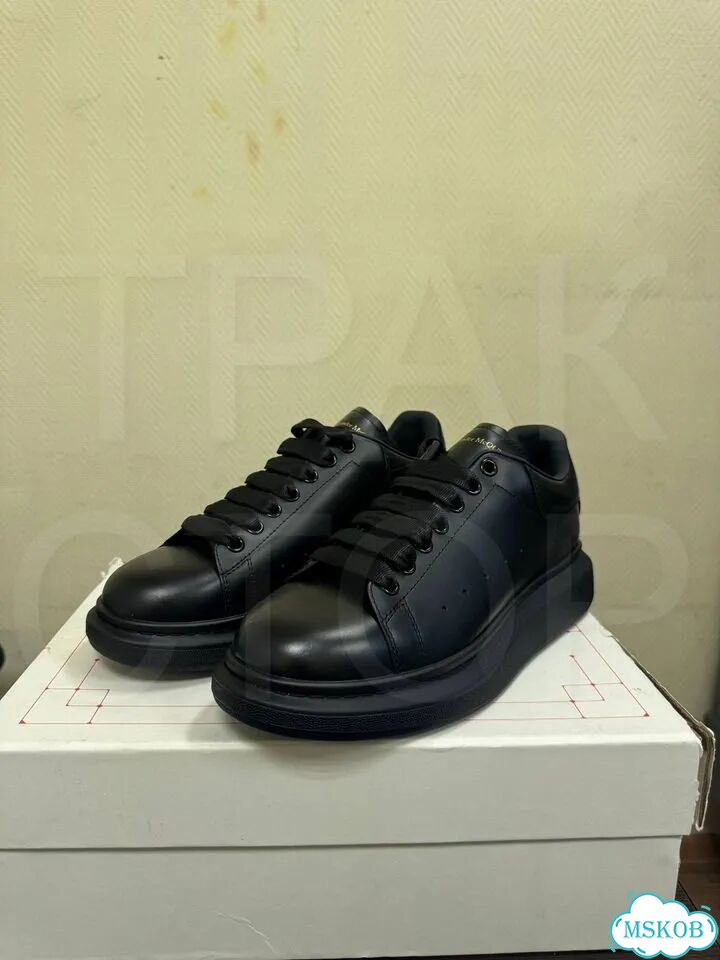 Кеды alexander mcqueen oversized black фото 2