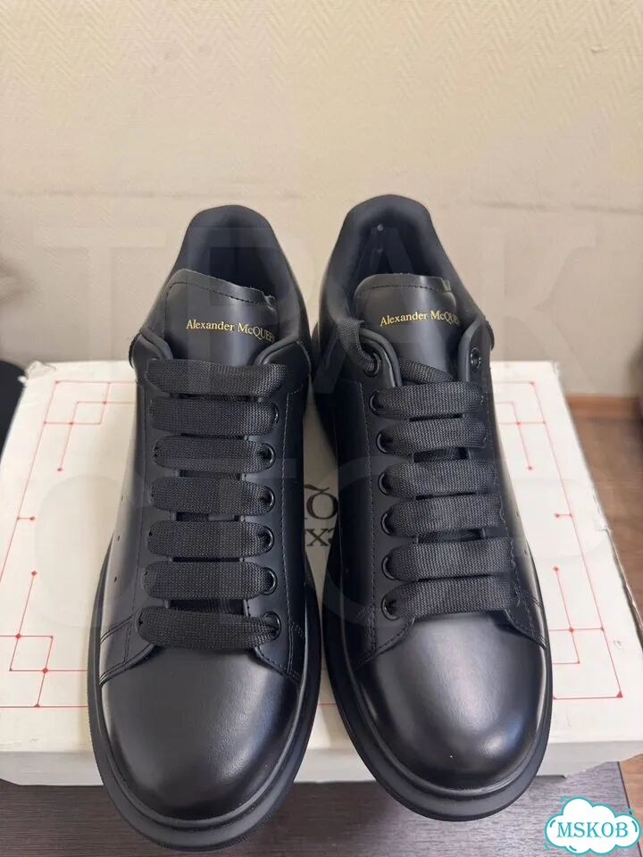 Кеды alexander mcqueen oversized black фото 3