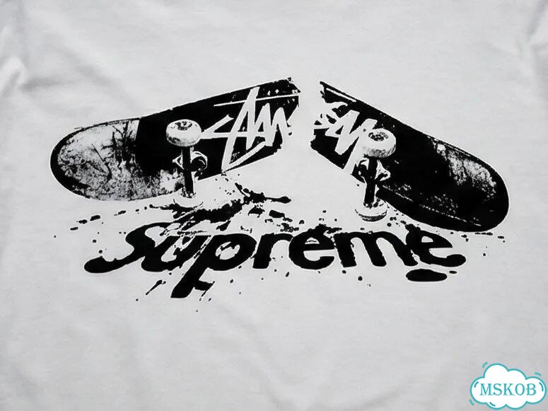Лонгслив мужской Supreme белый Scateboard streetwear vintage AD0049 фото 3