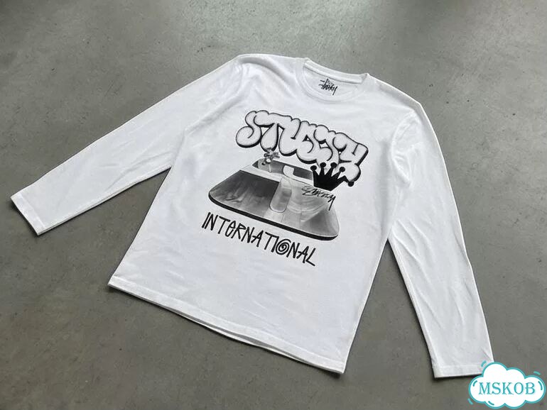 Лонгслив мужской Stussy белый unternational streetwear vintage AD0050 фото 2