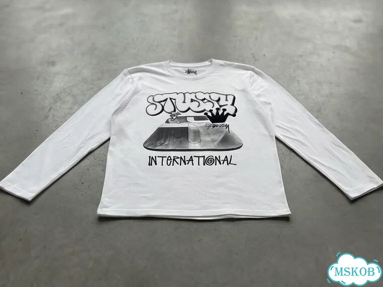 Лонгслив мужской Stussy белый unternational streetwear vintage AD0050 фото 3