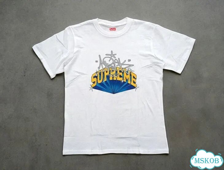 Футболка мужская Supreme белая (с желтыми буквами) streetwear vintage AC0092 фото 2