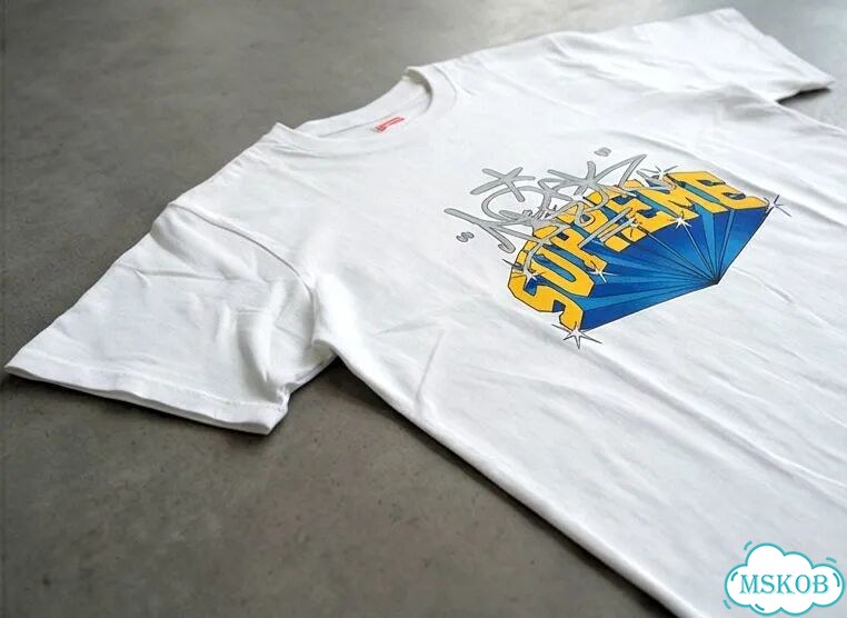 Футболка мужская Supreme белая (с желтыми буквами) streetwear vintage AC0092 фото 3