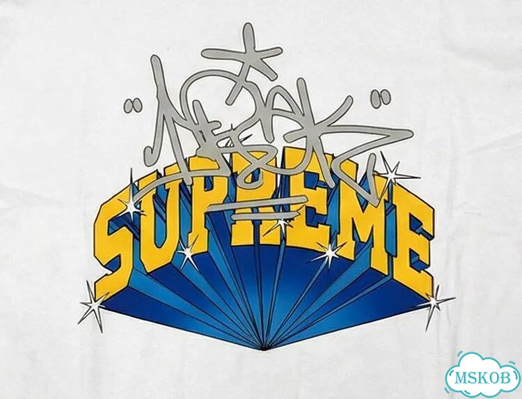 Футболка мужская Supreme белая (с желтыми буквами) streetwear vintage AC0092 фото 4