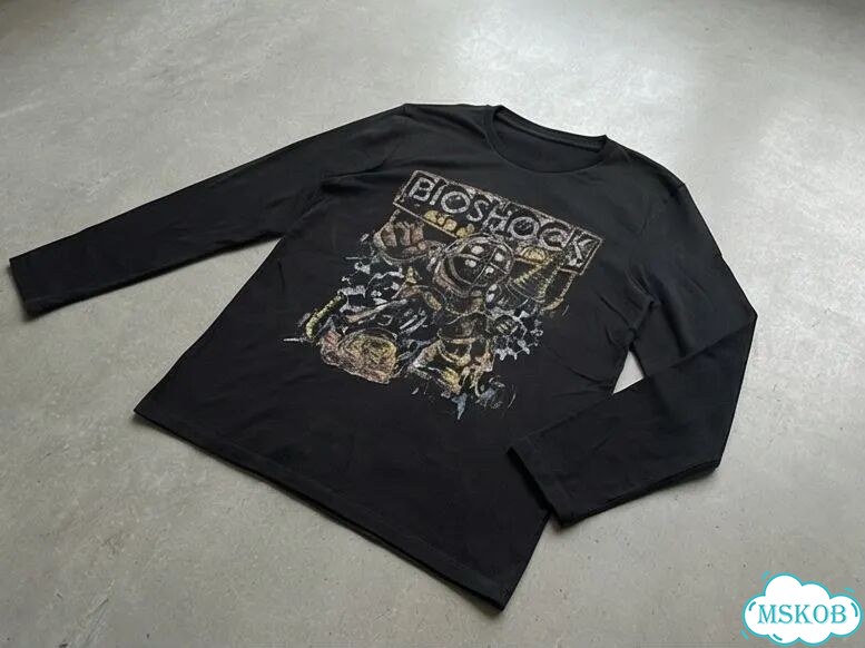Лонгслив мужской черный Bioshok streetwear vintage AD0047 фото 2