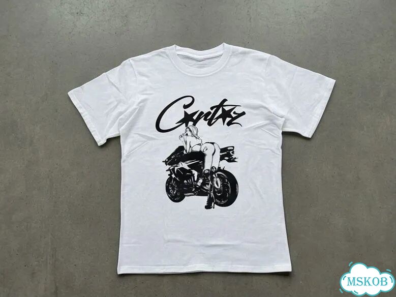 Футболка мужская белая Corteiz moto streetwear vintage AD0045 фото 1
