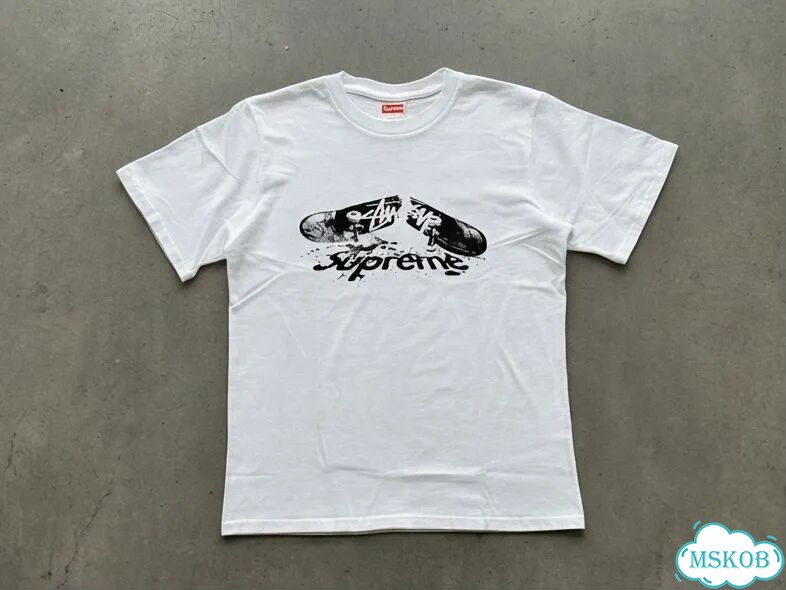 Футболка мужская Supreme белая Scateboard streetwear vintage AD0049 фото 1