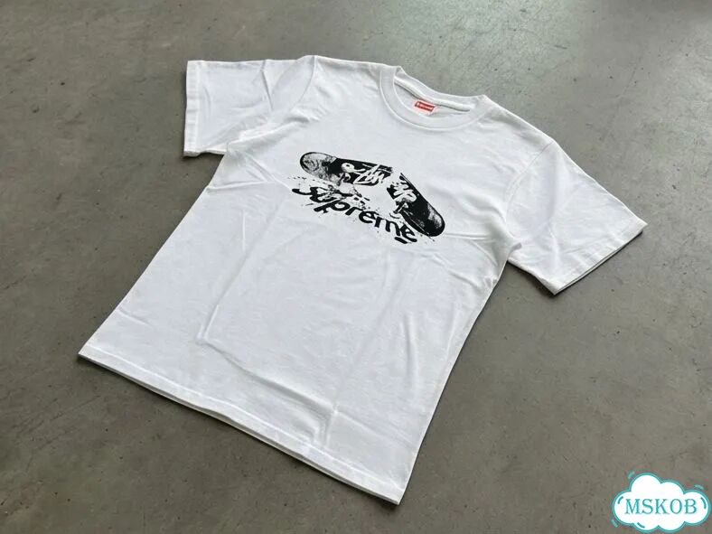 Футболка мужская Supreme белая Scateboard streetwear vintage AD0049 фото 2