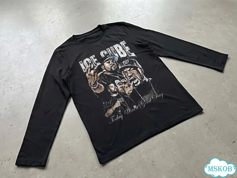 Лонгслив мужской черный Ice Cube streetwear vintage AD0048 фото 2