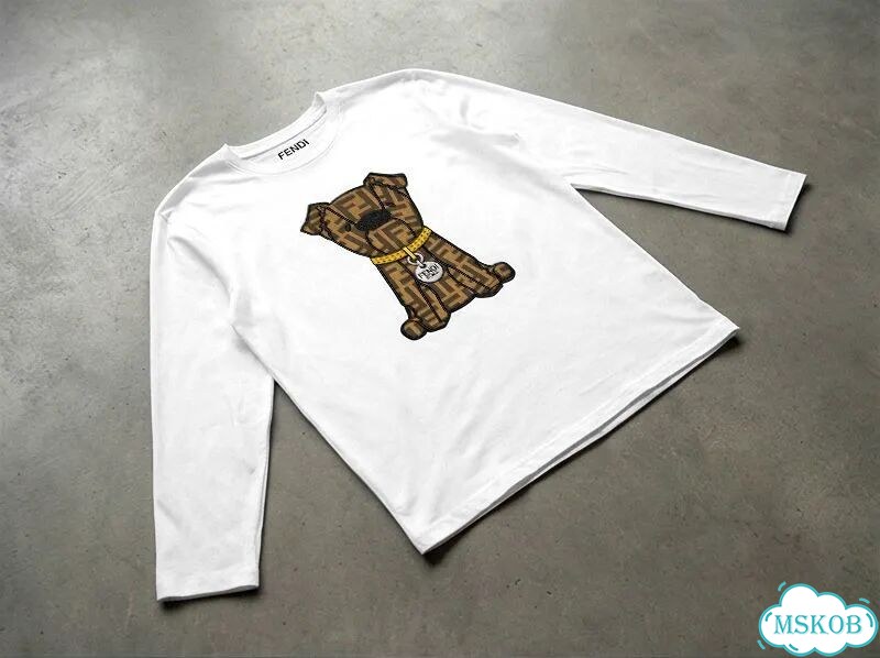 Лонгслив мужской белый Fendi Roma SS26 (собака) streetwear vintage AC0094 фото 2