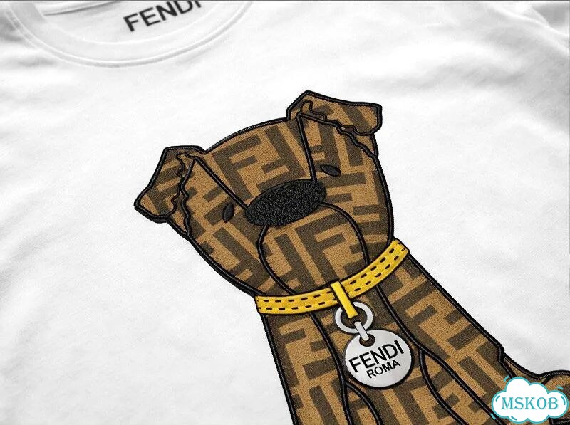 Лонгслив мужской белый Fendi Roma SS26 (собака) streetwear vintage AC0094 фото 3