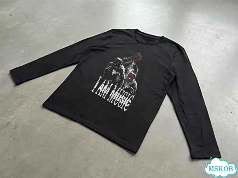 Лонгслив мужской черный I am music play boy carti streetwear vintage AD0038 фото 2